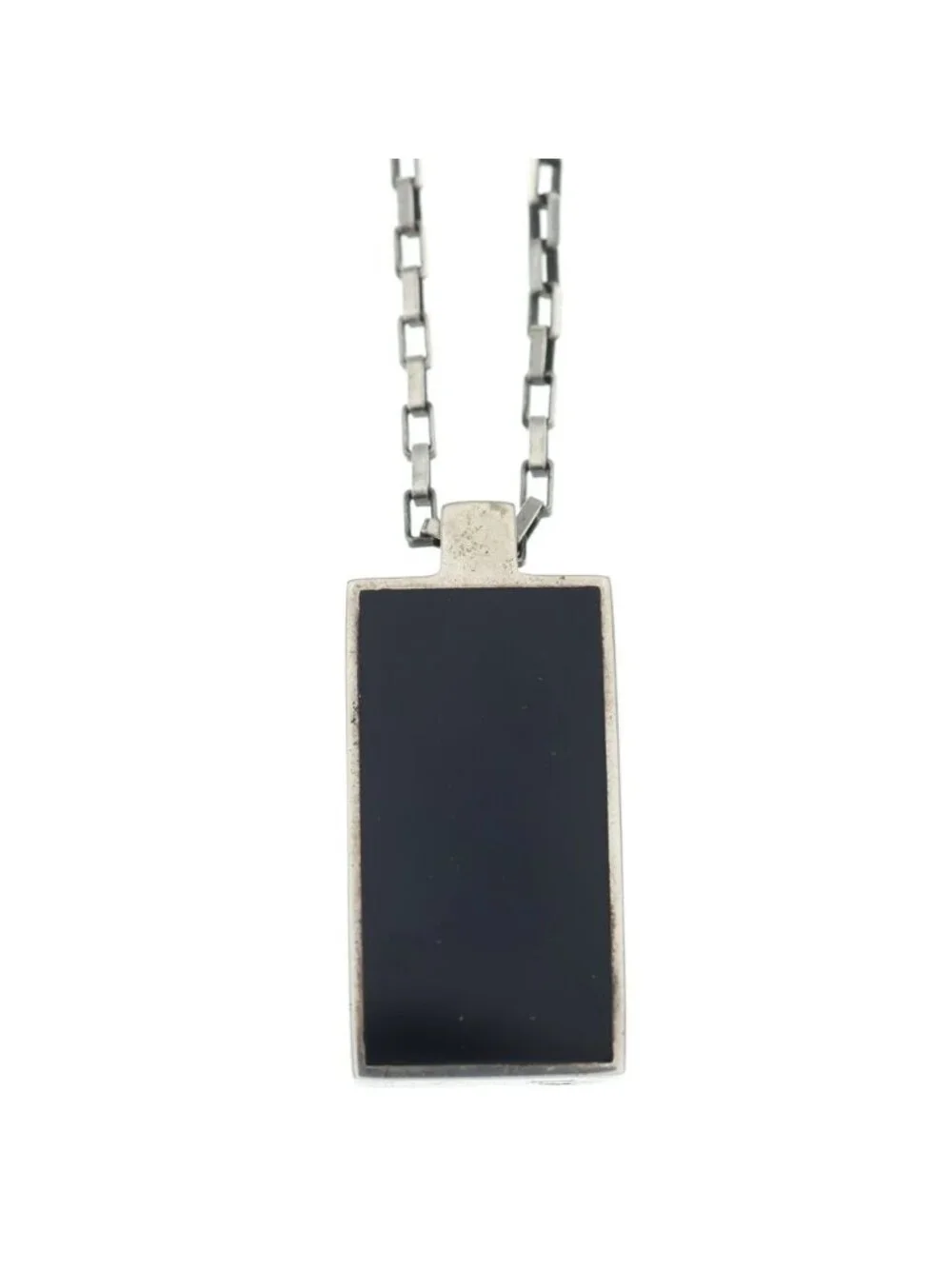 Gucci Capricorn Onyx Venetian Chain Necklace Silver